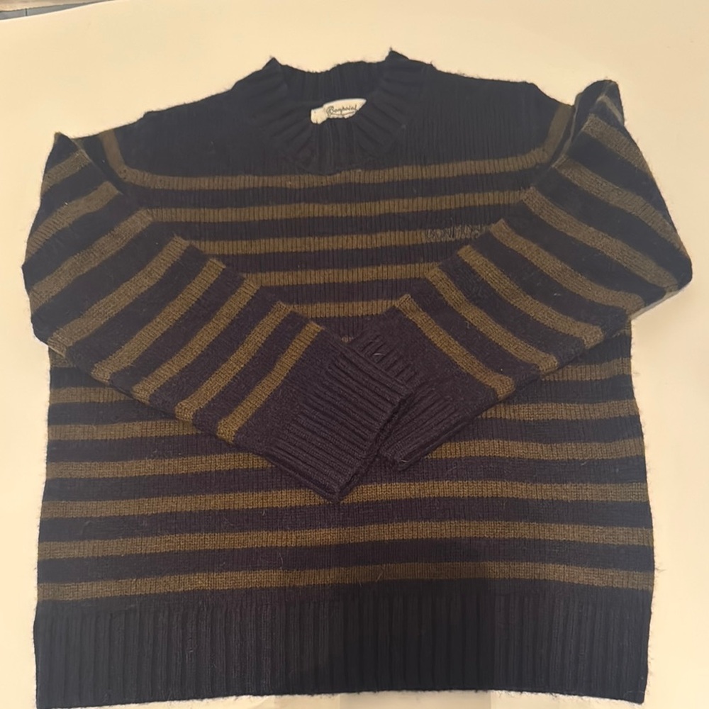 Striped Navy and Brown Sweater